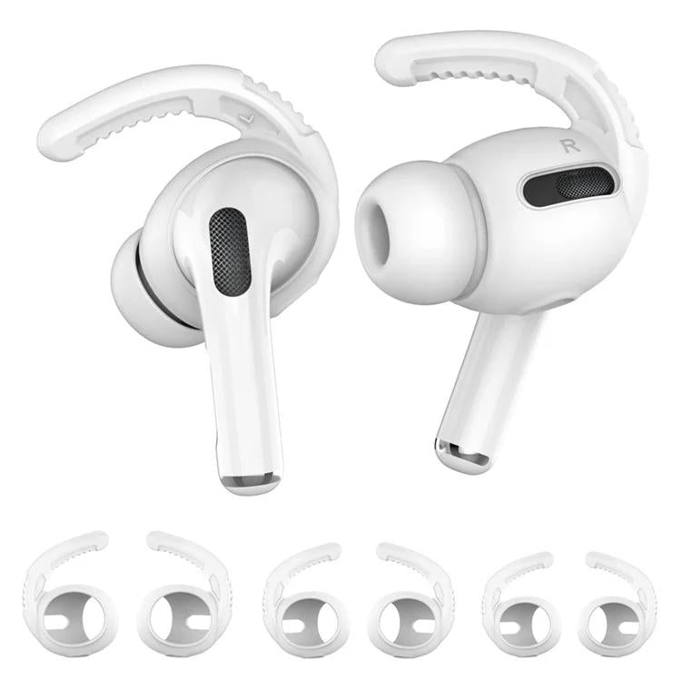 For AirPods Pro AhaStyle PT100 3pairs S+M+L Silicone Anti-Loss Anti-Slip Ear Hook Earplug Cap(White) - Anti-dust & Ear Caps by AhaStyle | Online Shopping UK | buy2fix
