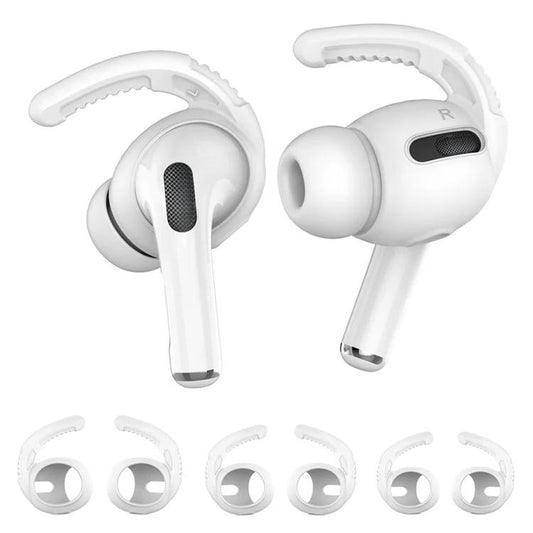 For AirPods Pro AhaStyle PT100 3pairs S+M+L Silicone Anti-Loss Anti-Slip Ear Hook Earplug Cap(White) - Anti-dust & Ear Caps by AhaStyle | Online Shopping UK | buy2fix