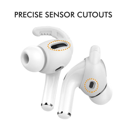 For AirPods Pro AhaStyle PT100 3pairs S+M+L Silicone Anti-Loss Anti-Slip Ear Hook Earplug Cap(White) - Anti-dust & Ear Caps by AhaStyle | Online Shopping UK | buy2fix