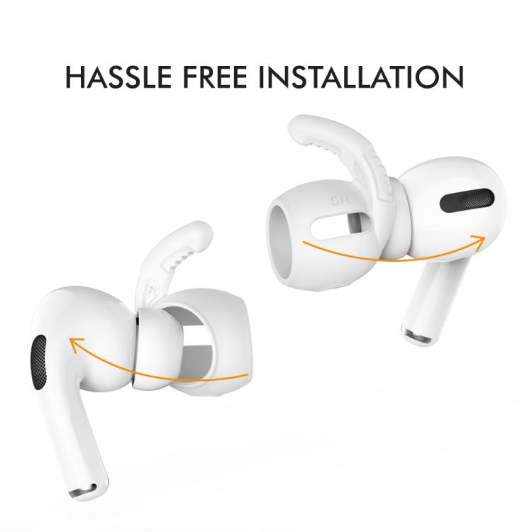For AirPods Pro AhaStyle PT100 3pairs S+M+L Silicone Anti-Loss Anti-Slip Ear Hook Earplug Cap(White) - Anti-dust & Ear Caps by AhaStyle | Online Shopping UK | buy2fix