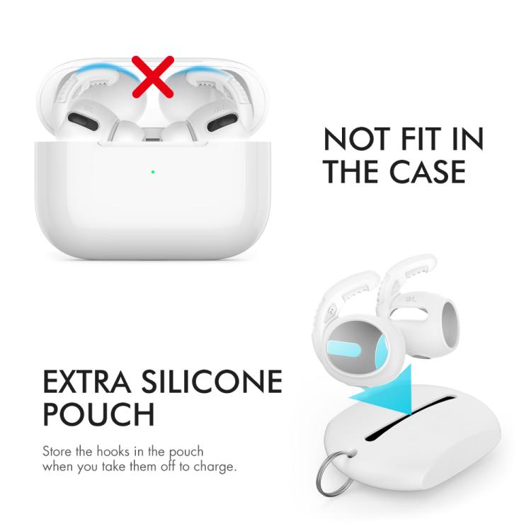 For AirPods Pro AhaStyle PT100 3pairs S+M+L Silicone Anti-Loss Anti-Slip Ear Hook Earplug Cap(White) - Anti-dust & Ear Caps by AhaStyle | Online Shopping UK | buy2fix