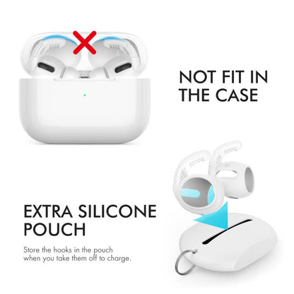 For AirPods Pro AhaStyle PT100 3pairs S+M+L Silicone Anti-Loss Anti-Slip Ear Hook Earplug Cap(White) - Anti-dust & Ear Caps by AhaStyle | Online Shopping UK | buy2fix
