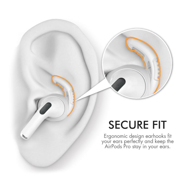 For AirPods Pro AhaStyle PT100 3pairs S+M+L Silicone Anti-Loss Anti-Slip Ear Hook Earplug Cap(White) - Anti-dust & Ear Caps by AhaStyle | Online Shopping UK | buy2fix