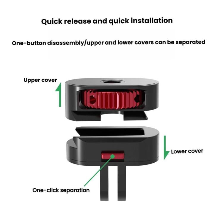 TFSM151 2 Pages 2 In 1 Action Camera 1/4 Metal Adapter Quick Release Mount -  by buy2fix | Online Shopping UK | buy2fix