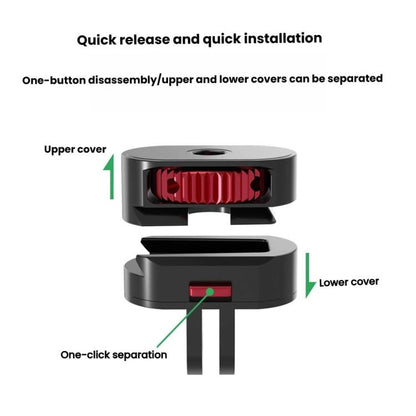 TFSM151 2 Pages 2 In 1 Action Camera 1/4 Metal Adapter Quick Release Mount -  by buy2fix | Online Shopping UK | buy2fix