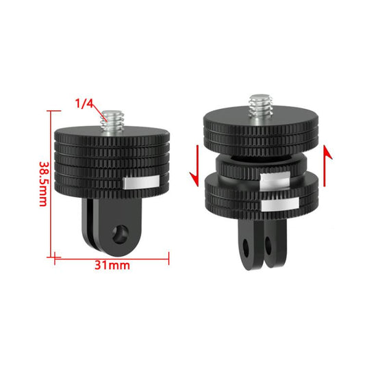 TFSM102 1/4 Male To 2-page Card Slot Action Camera Quick Release Adapter Tripod Accessories -  by buy2fix | Online Shopping UK | buy2fix