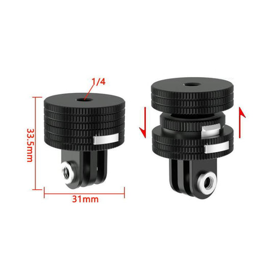 TFSM105 1/4 Female To 3-page Card Slot Action Camera Quick Release Adapter Tripod Accessories -  by buy2fix | Online Shopping UK | buy2fix