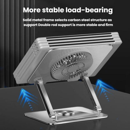 360 Rotating Laptop Stand Foldable Metal Desk Holder For 17.3 Inch Laptops Tablets Standard Gray - Laptop Stand by buy2fix | Online Shopping UK | buy2fix