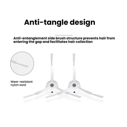 For Xiaomi Roborock S50/T4/T6/T7 Vacuum Robot Replacement Parts 2pairs Side Brush White - For Xiaomi Accessories by buy2fix | Online Shopping UK | buy2fix