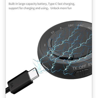 2-in-1 Bluetooth 5.4 Audio Adapter with Qualcomm Chip Low Latency Wireless Transmitter/Receiver for Car/Home(White) - Audio Receiver Transmitter by buy2fix | Online Shopping UK | buy2fix