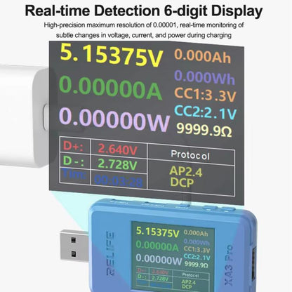RELIFE XA3 Pro USB / Type-C Smart Detector Fast Charging Protocol Identification Detection - Test Tools by RELIFE | Online Shopping UK | buy2fix