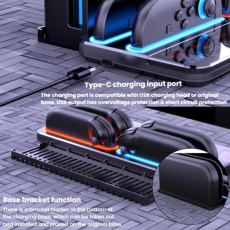For Nintendo Switch 2 Controller Charging Dock Ultra-thin Stand With 8 Game Card Storage(Black) - Charger & Power by buy2fix | Online Shopping UK | buy2fix