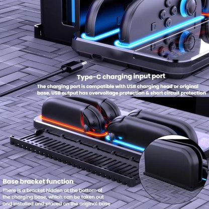 For Nintendo Switch 2 Controller Charging Dock Ultra-thin Stand With 8 Game Card Storage(Black) - Charger & Power by buy2fix | Online Shopping UK | buy2fix