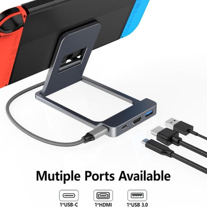 For Nintendo Switch / Switch 2 / Switch OLED Game Console Base HD Video Converter 3 In 1 Expansion Dock For TV Screen Mirroring(Tarnish) - Holder by buy2fix | Online Shopping UK | buy2fix