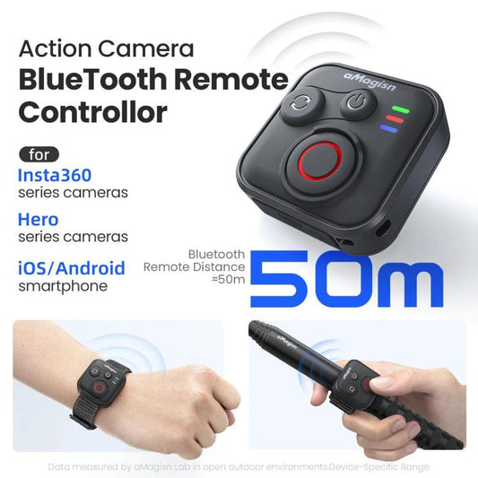 aMagisn Wireless Bluetooth Remote Control for Insta360, GoPro Hero Cameras & Smartphones - 50m Long Range - Others by aMagisn | Online Shopping UK | buy2fix