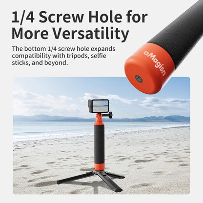aMagisn Universal Floating Hand Grip for Action Cameras with Triple Claw & 1/4-inch Screw Mount(Black Orange) - Floating Grip & Ball by aMagisn | Online Shopping UK | buy2fix