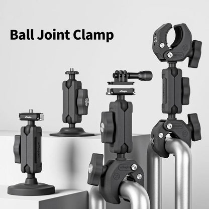 aMagisn Metal Arm Clamp Mount Adhesive Base with 1/4-inch Joint Ball For Insta360, DJI, GoPro Cameras(Black) - Holder by aMagisn | Online Shopping UK | buy2fix