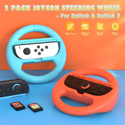 2pcs /Pack Steering Wheel Grip for Nintendo Switch 2/Switch Joy-Con Controllers(Orange Blue) - Others by buy2fix | Online Shopping UK | buy2fix