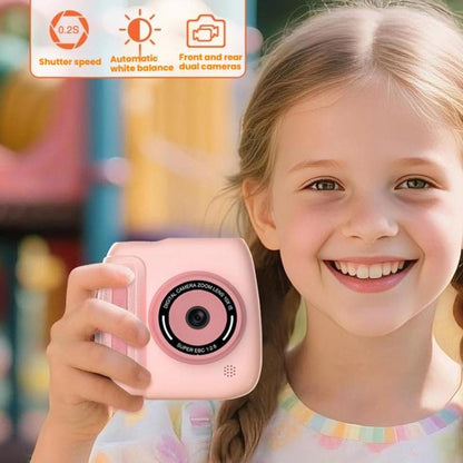 Children Instant Print Digital Camera Dual Front Rear Cameras HD Mini Camera(Pink) - Children Cameras by buy2fix | Online Shopping UK | buy2fix