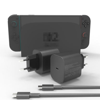 For Nintendo Switch 2 Fast Charger 60W Power Adapter Wall Plug With USB-C Cable EU Plug - Charger & Power by buy2fix | Online Shopping UK | buy2fix