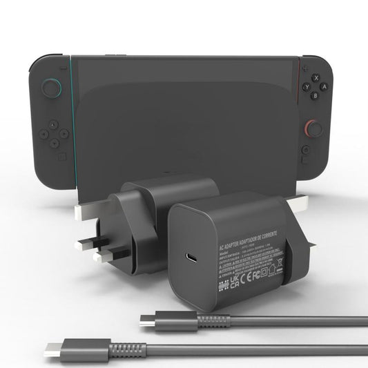 For Nintendo Switch 2 Fast Charger 60W Power Adapter Wall Plug With USB-C Cable UK Plug - Charger & Power by buy2fix | Online Shopping UK | buy2fix