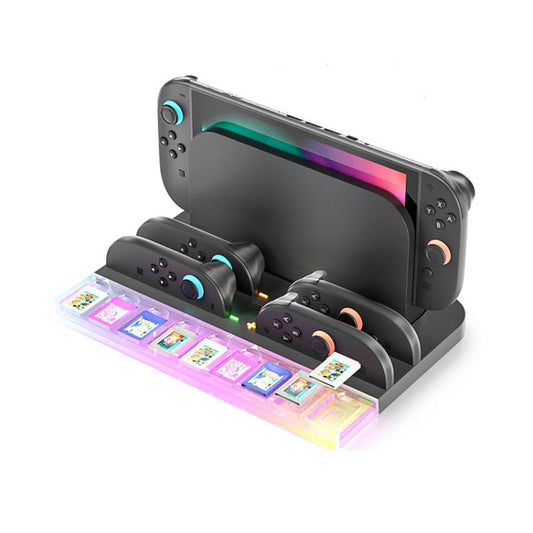 For Nintendo Switch 2  Console and Joy-Con Controllers Charging Dock with RGB Lighting, 9 Game Card Slots - Charger & Power by buy2fix | Online Shopping UK | buy2fix