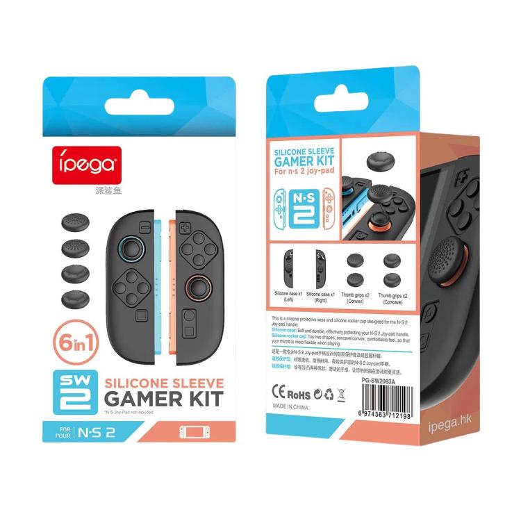For Nintendo Switch 2 Joy-Con ipega PG-SW2083 Handle Silicone Protective Cover With Joystick Cap(White Blue) - Cases by ipega | Online Shopping UK | buy2fix