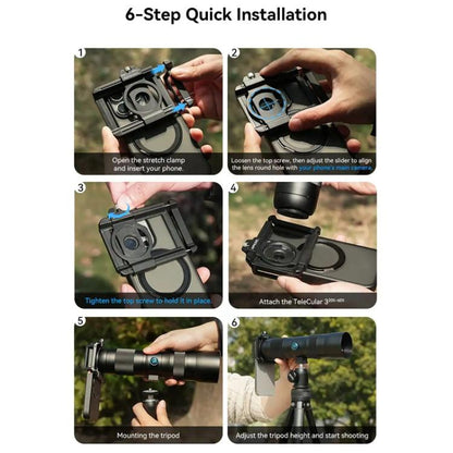 APEXEL TeleCular 3 20X-60X Zoom Lens Kit for Smartphones HD Super Telephoto Long-Range Shooting with Tripod Adapter - Combination Lens by APEXEL | Online Shopping UK | buy2fix