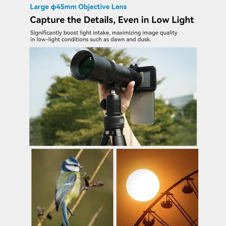 APEXEL TeleCular 3 20X-60X Zoom Lens Kit for Smartphones HD Super Telephoto Long-Range Shooting with Tripod Adapter - Combination Lens by APEXEL | Online Shopping UK | buy2fix
