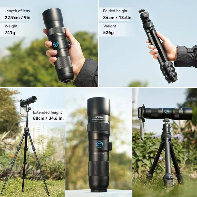 APEXEL TeleCular 3 20X-60X Zoom Lens Kit for Smartphones HD Super Telephoto Long-Range Shooting with Tripod Adapter - Combination Lens by APEXEL | Online Shopping UK | buy2fix