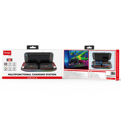 For Nintendo Switch 2 ipega PG-SW2210 Console Joy-Con Controllers Charging Dock, 4 Charging Ports+Touch Control Lighting Effects+12 Game Card Slots - Charger & Power by ipega | Online Shopping UK | buy2fix