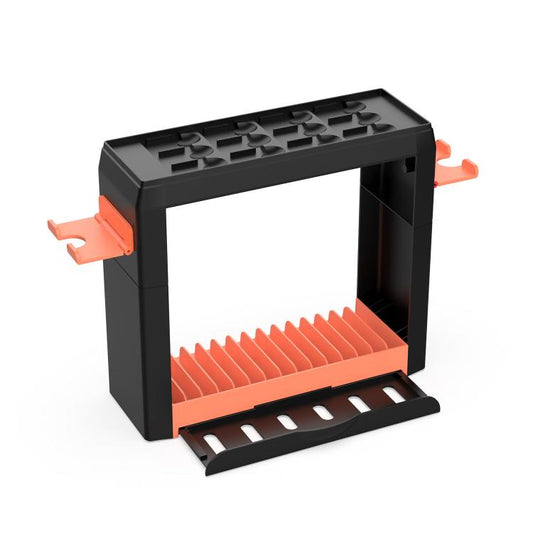 Multi-Function Storage Stand for Nintendo Switch 2/Switch OLED/Switch with 12 Game Cards +15 Case Holders(Black Orange) - Holder by buy2fix | Online Shopping UK | buy2fix