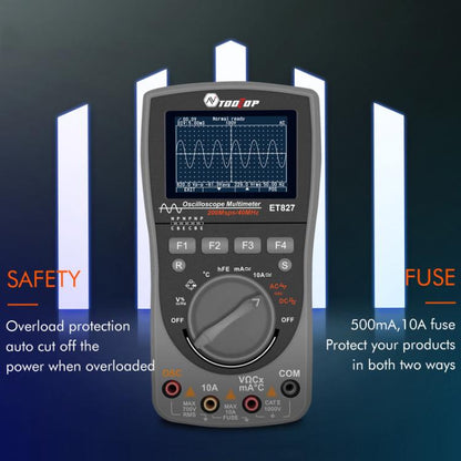 TOOLTOP ET827 Oscilloscope Multimeter 200Msps Sampling Rate 40MHz Oscilloscope + Multimeter 2 In 1 - Digital Multimeter by TOOLTOP | Online Shopping UK | buy2fix