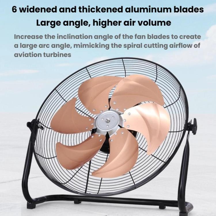 16 inch 8 Gears 6 Blades Powerful High Power Floor Fan Industrial Electric Fan, CN Plug - Electric Fans by buy2fix | Online Shopping UK | buy2fix