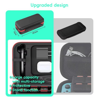 For Nintendo Switch 2 OIVO  Large-Capacity EVA Carrying Case With Built-In Stand, 24 Game Card Slots(Black Red) - Bags by OIVO | Online Shopping UK | buy2fix