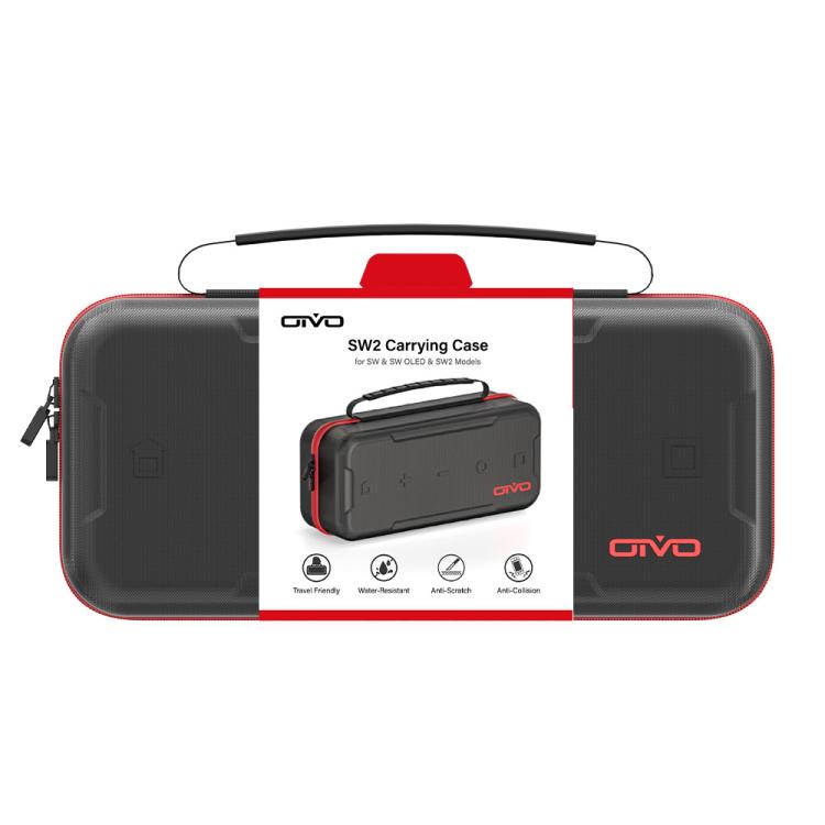 For Nintendo Switch 2 OIVO  Large-Capacity EVA Carrying Case With Built-In Stand, 24 Game Card Slots(Black Red) - Bags by OIVO | Online Shopping UK | buy2fix