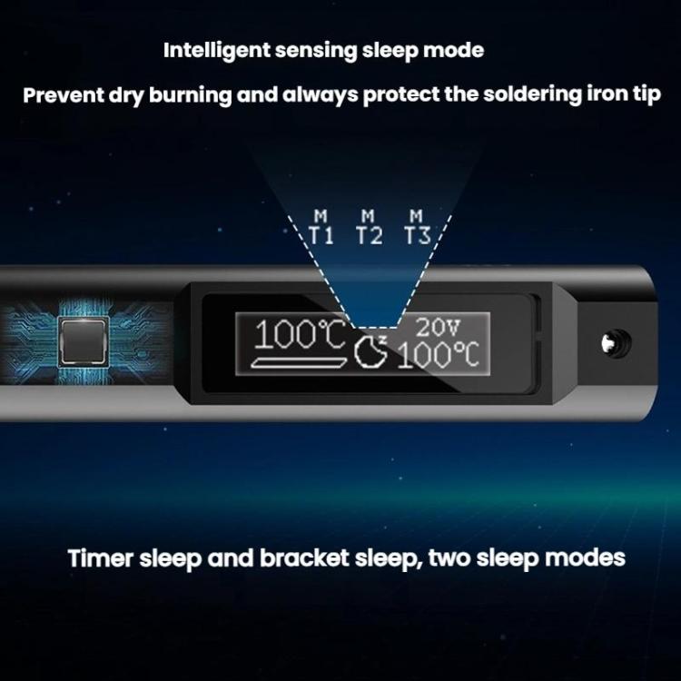 100W Intelligent Precision Aluminum Alloy Soldering Iron With Light, Model: TS21-KU Set - Electric Soldering Iron by buy2fix | Online Shopping UK | buy2fix