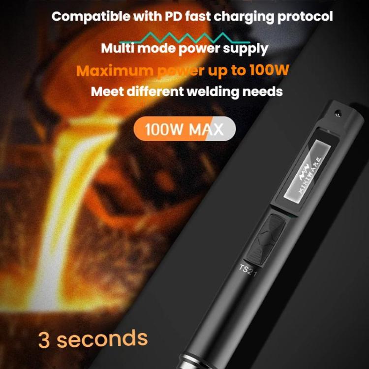 100W Intelligent Precision Aluminum Alloy Soldering Iron With Light, Model: TS21-KU Set - Electric Soldering Iron by buy2fix | Online Shopping UK | buy2fix