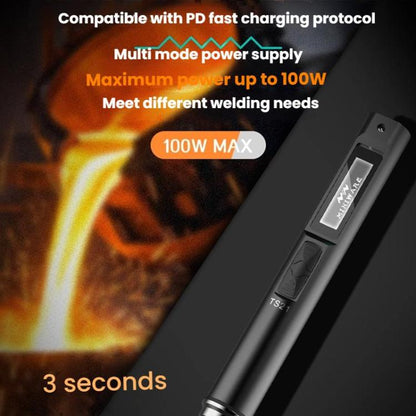 100W Intelligent Precision Aluminum Alloy Soldering Iron With Light, Model: TS21-KU Set - Electric Soldering Iron by buy2fix | Online Shopping UK | buy2fix