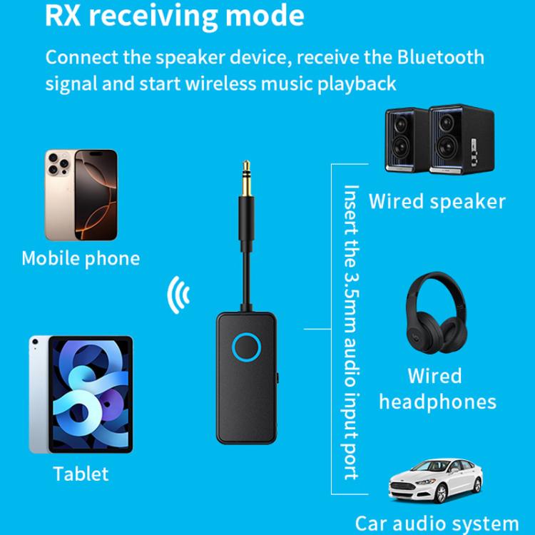2-In-1 Bluetooth 5.4 Audio Adapter Transmitter/Receiver 3.5mm AUX For Car/TV/Headphones - Audio Receiver Transmitter by buy2fix | Online Shopping UK | buy2fix