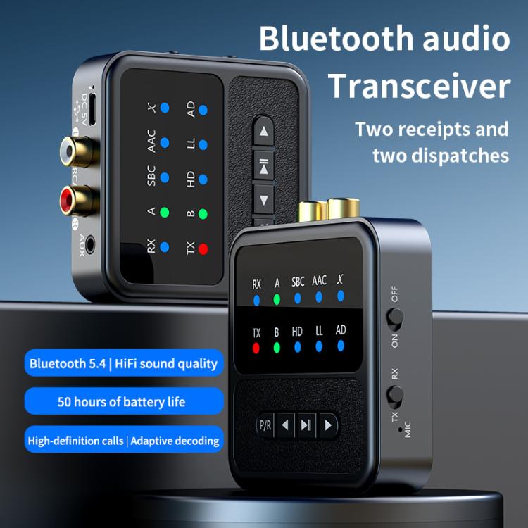 2-in-1 Bluetooth 5.4 Audio Transceiver HiFi Transmitter/Receiver, HD Calls, RCA/3.5mm AUX for Car/Home Stereo - Audio Receiver Transmitter by buy2fix | Online Shopping UK | buy2fix