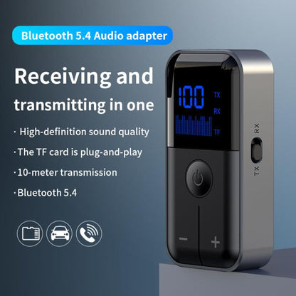 2-In-1 Bluetooth 5.4 Transmitter & Receiver AUX Car/Travel Adapter with 3.5mm Jack, TF Card Slot, Lapel Clip Design - Audio Receiver Transmitter by buy2fix | Online Shopping UK | buy2fix