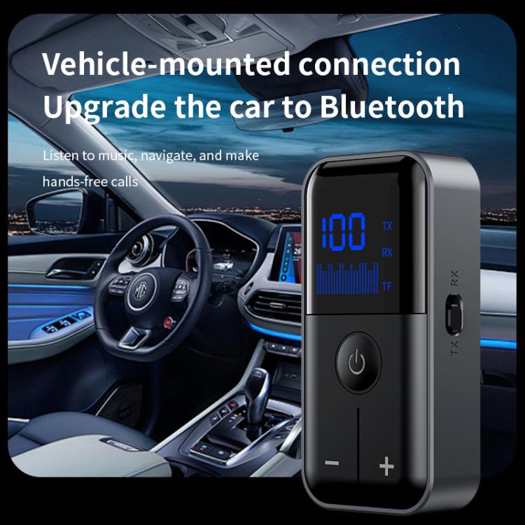 2-In-1 Bluetooth 5.4 Transmitter & Receiver AUX Car/Travel Adapter with 3.5mm Jack, TF Card Slot, Lapel Clip Design - Audio Receiver Transmitter by buy2fix | Online Shopping UK | buy2fix