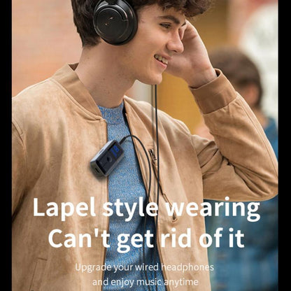 2-In-1 Bluetooth 5.4 Transmitter & Receiver AUX Car/Travel Adapter with 3.5mm Jack, TF Card Slot, Lapel Clip Design - Audio Receiver Transmitter by buy2fix | Online Shopping UK | buy2fix