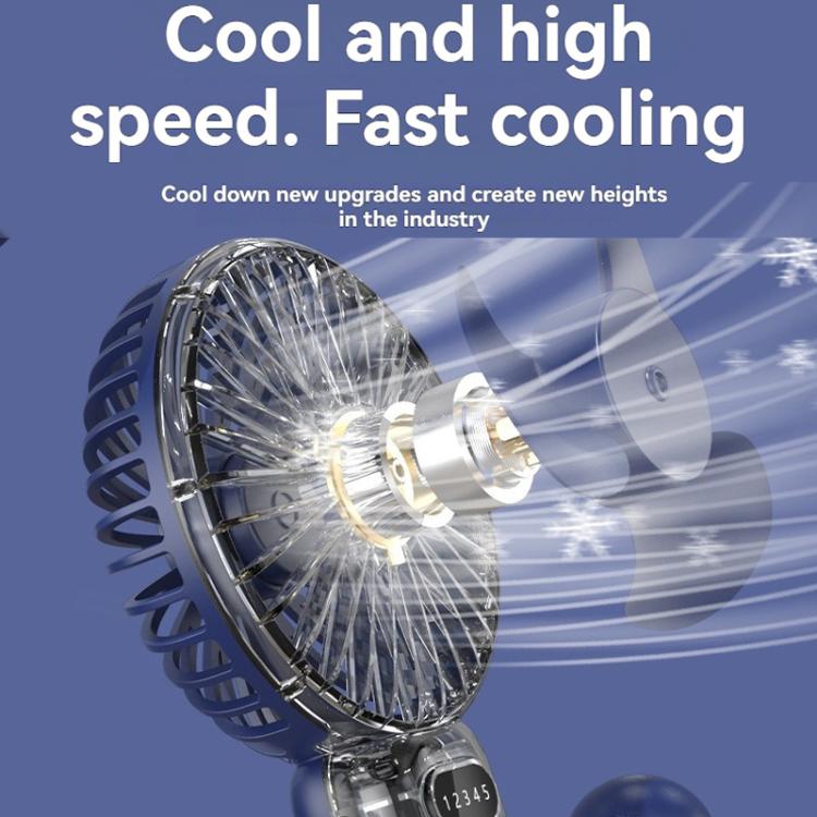 5-speed Wind Speed Handheld USB Charging Small Fan With Desktop Stand(Dark Blue) - Electric Fans by buy2fix | Online Shopping UK | buy2fix