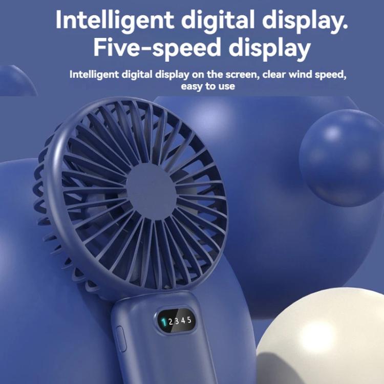 5-speed Wind Speed Handheld USB Charging Small Fan With Desktop Stand(Dark Blue) - Electric Fans by buy2fix | Online Shopping UK | buy2fix