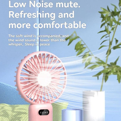 5-speed Wind Speed Handheld USB Charging Small Fan With Desktop Stand(Pink) - Electric Fans by buy2fix | Online Shopping UK | buy2fix