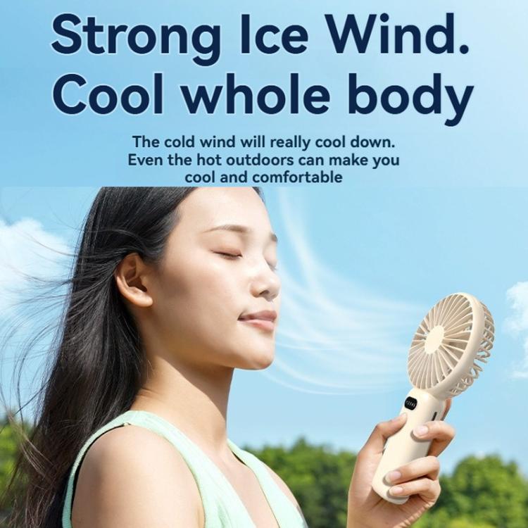 5-speed Wind Speed Handheld USB Charging Small Fan With Desktop Stand(Beige) - Electric Fans by buy2fix | Online Shopping UK | buy2fix