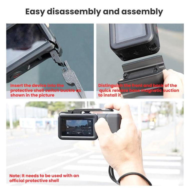 Street Vlogging Handle For DJI Osmo Action 5 Pro / Action 4 / Action 3 Magnetic Grip(Black) - Mount & Holder by buy2fix | Online Shopping UK | buy2fix