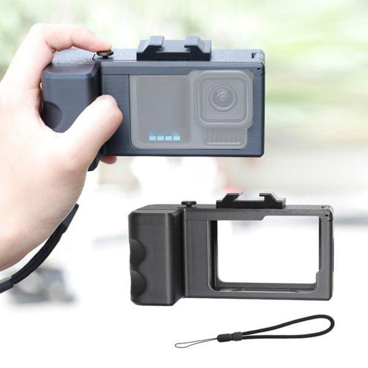 Street Vlogging Handle For GoPro HERO13 Black / 12 Black / 11 Black / 10 Black / 9 Black(Black) - Protective Frame by buy2fix | Online Shopping UK | buy2fix
